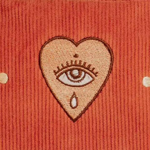 Heart Eye Corduroy Makeup Bag