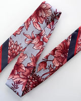 Skinny Silk Scarf Inked Rose