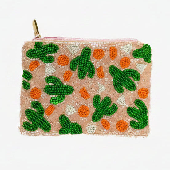 Cactus Beaded Coin Purse