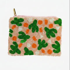 Cactus Beaded Coin Purse