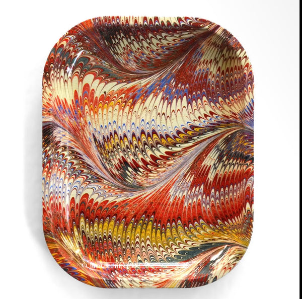 Marble Pattern Metal Trinket Tray