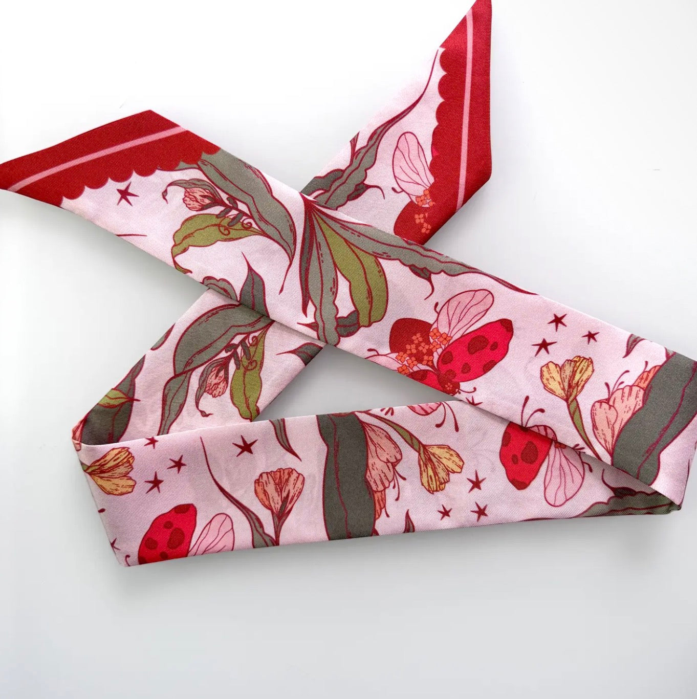 Skinny Silk Scarf Lady Bug Fleur