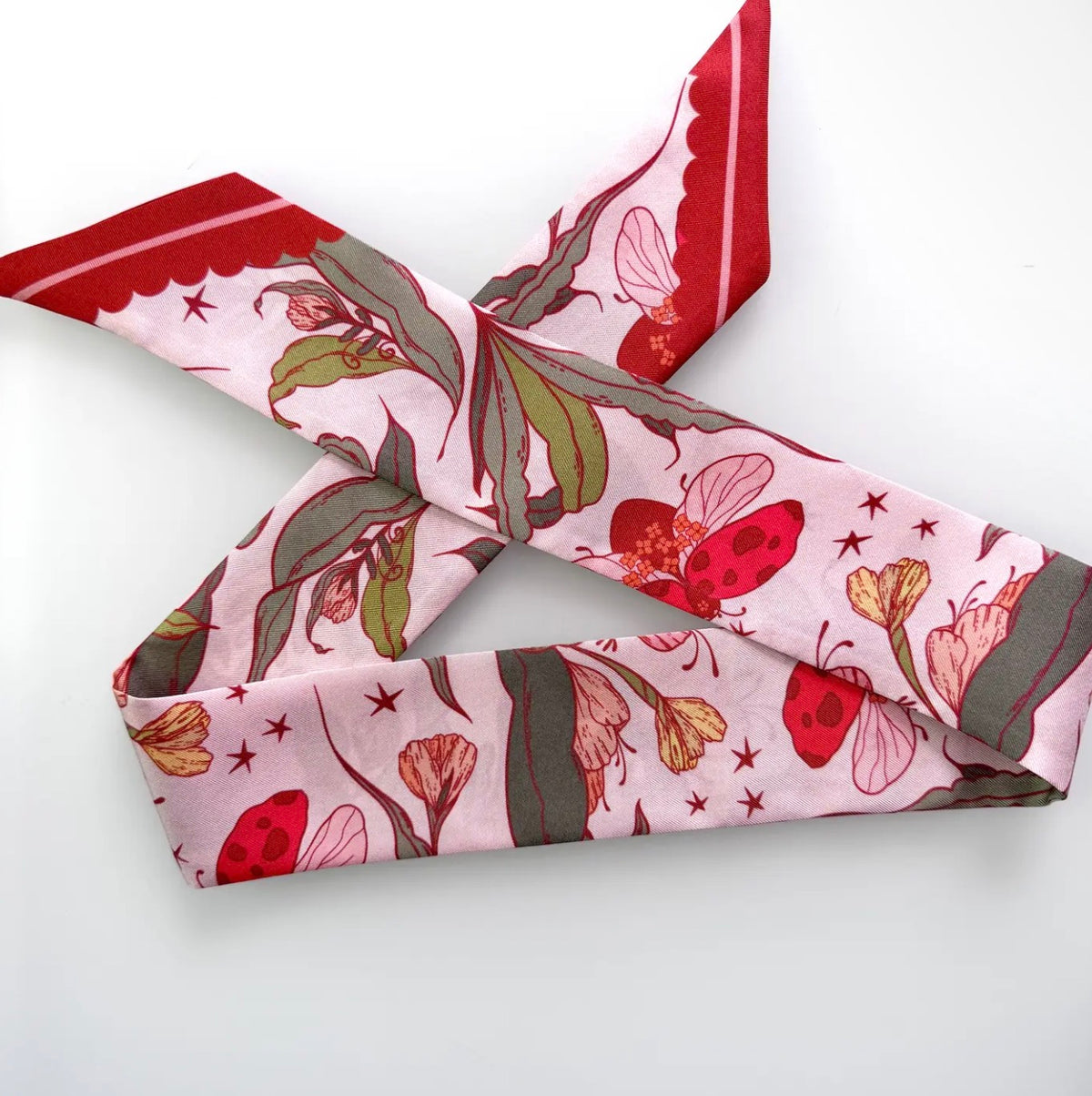 Skinny Silk Scarf Lady Bug Fleur