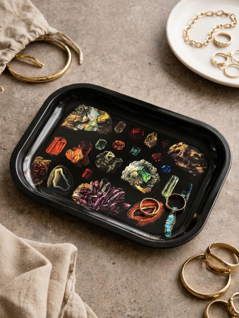 Gemstone Metal Trinket Tray