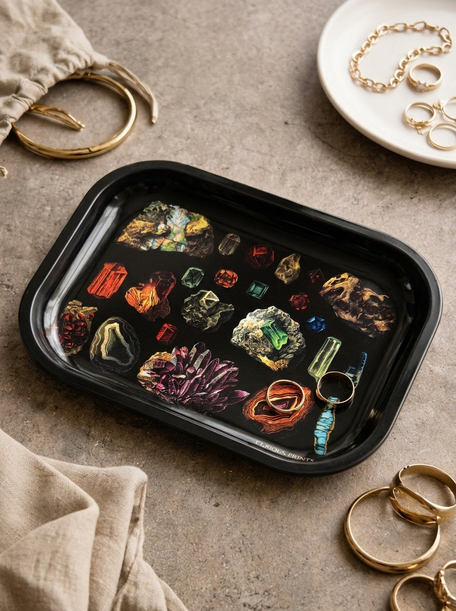 Gemstone Metal Trinket Tray