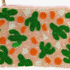Cactus Beaded Coin Purse