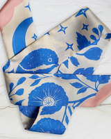Skinny Silk Scarf Moonlit Blooms