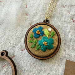 Flowers Embroidery Necklace