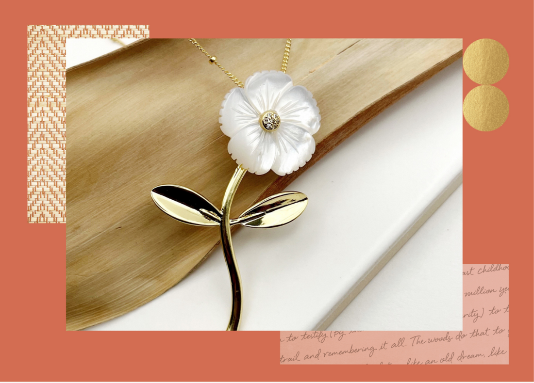 Covet Palm Springs Flower & Diamond Gold Necklace