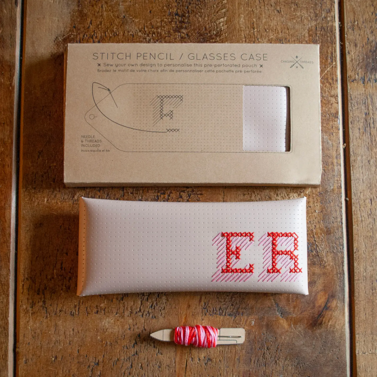 Cross Stitch Pouch Kit- Pink