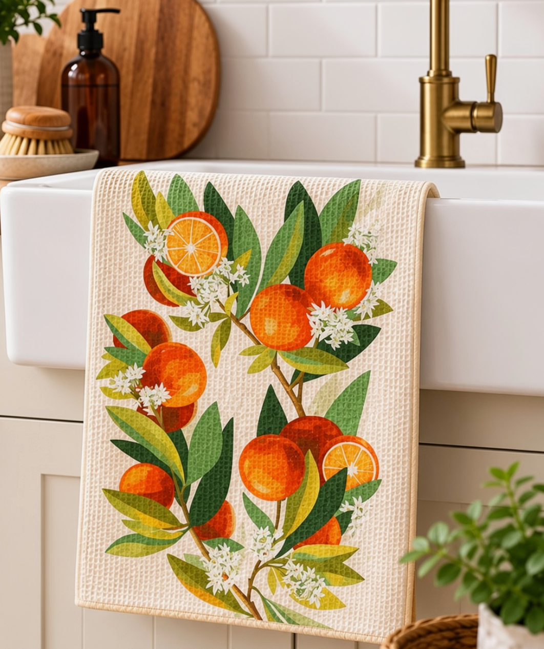 Orange Tea Towel
