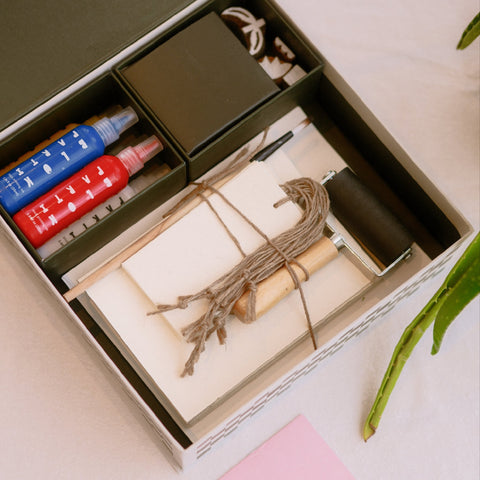 Block Printing Kit - Tulip Stationery Set