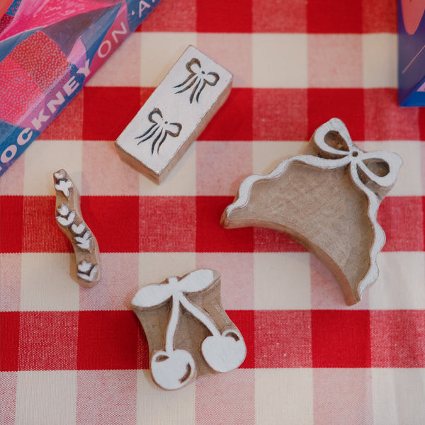 Block Printing Kit - Bow Print Tote Bag