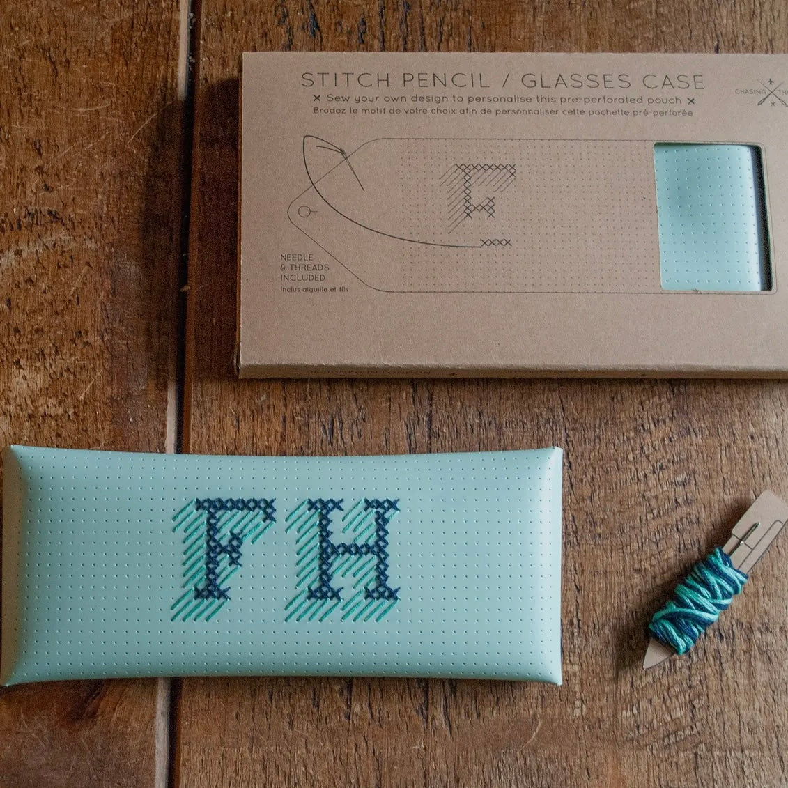 Cross Stitch Pouch Kit- Aqua