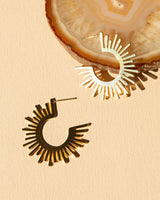 Sophia Sunburst Hoops with 14kt Gold Overlay for a Radiant Look