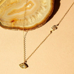 Elegant Snake Eye Necklace with Crystal Snake on Gold Filled Chain