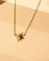 Sade Starburst Necklace with Celestial-Inspired Design and Crystals