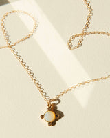 Regal Versailles Necklace with Opalescent Milk Opal and 14kt Gold Chain