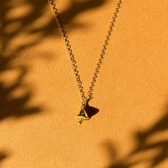 Whimsical Dainty Mushroom Necklace on 14kt Gold Filled 18-Inch Chain