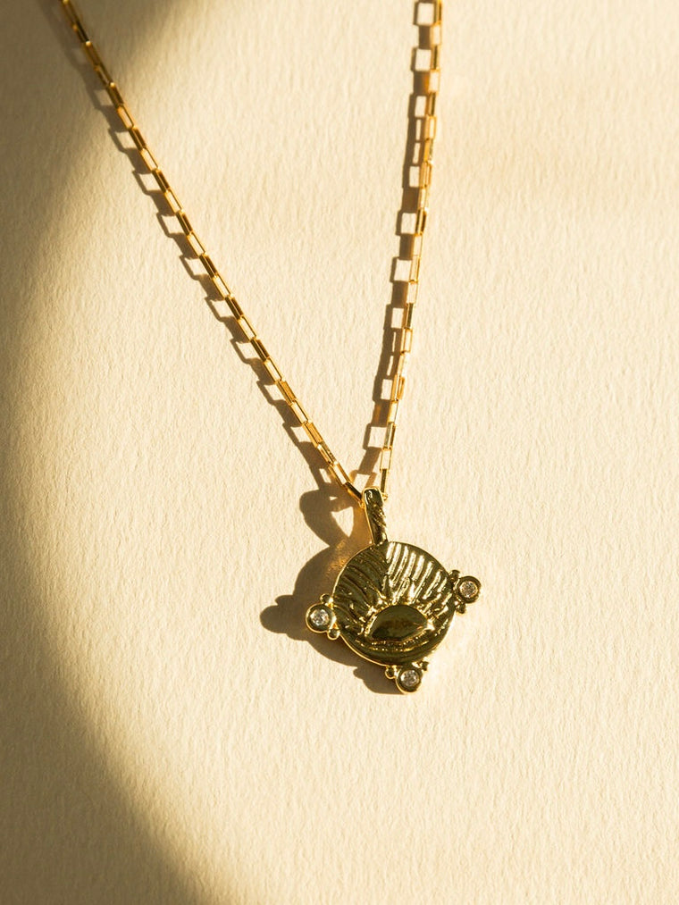 Elegant Sunrise Baroque Necklace with Crystal Accents on Gold Filled Chain