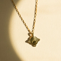 Elegant Sunrise Baroque Necklace with Crystal Accents on Gold Filled Chain