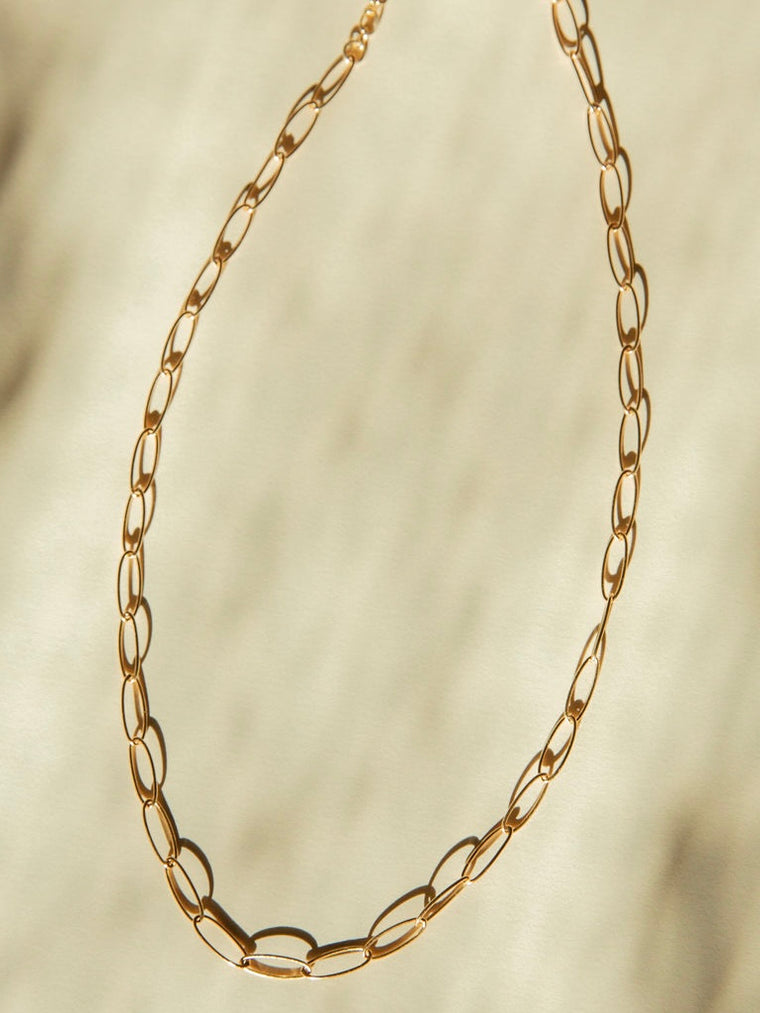 Contemporary Oval Link Choker with 14kt Gold Overlay