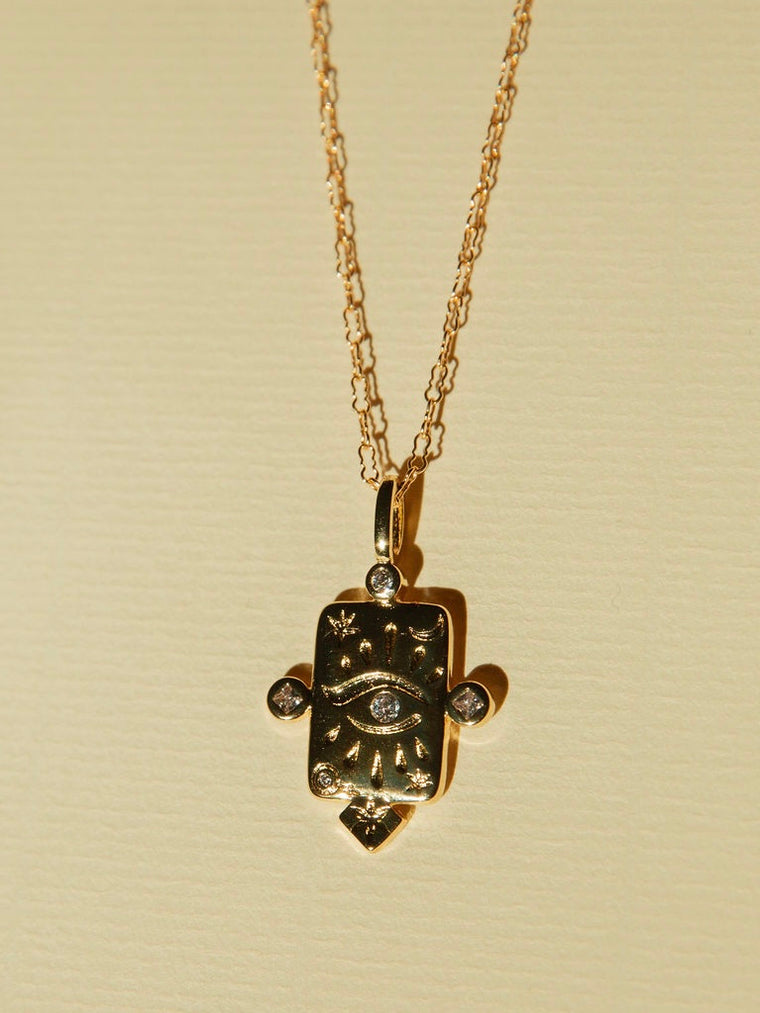Cleo Eye Necklace Featuring the Protective Eye of Horus