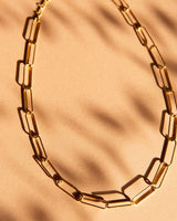 Modern Paperclip Chain Choker with 14kt Gold Overlay