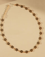 Retro Chic Mid Mod Flower Choker with 14kt Gold Overlay