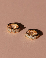 Elegant Stacked Baguette Huggers with 14kt Gold Overlay