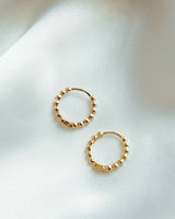 Playful and Chic Badu Bubble Hoop Earrings with 14kt Gold Overlay
