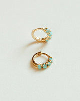 Dainty Turquoise Osaka Hoops with 14kt Gold Overlay for an Elegant Look