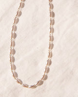 Elegant Pearl Chain Choker with 14kt Gold Overlay