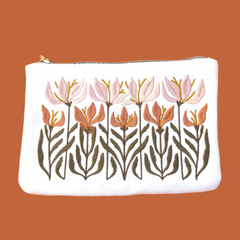 Embroidered Lily Pouch