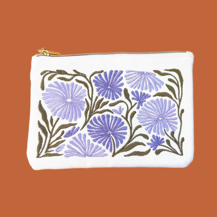 Embroidered Allium Pouch