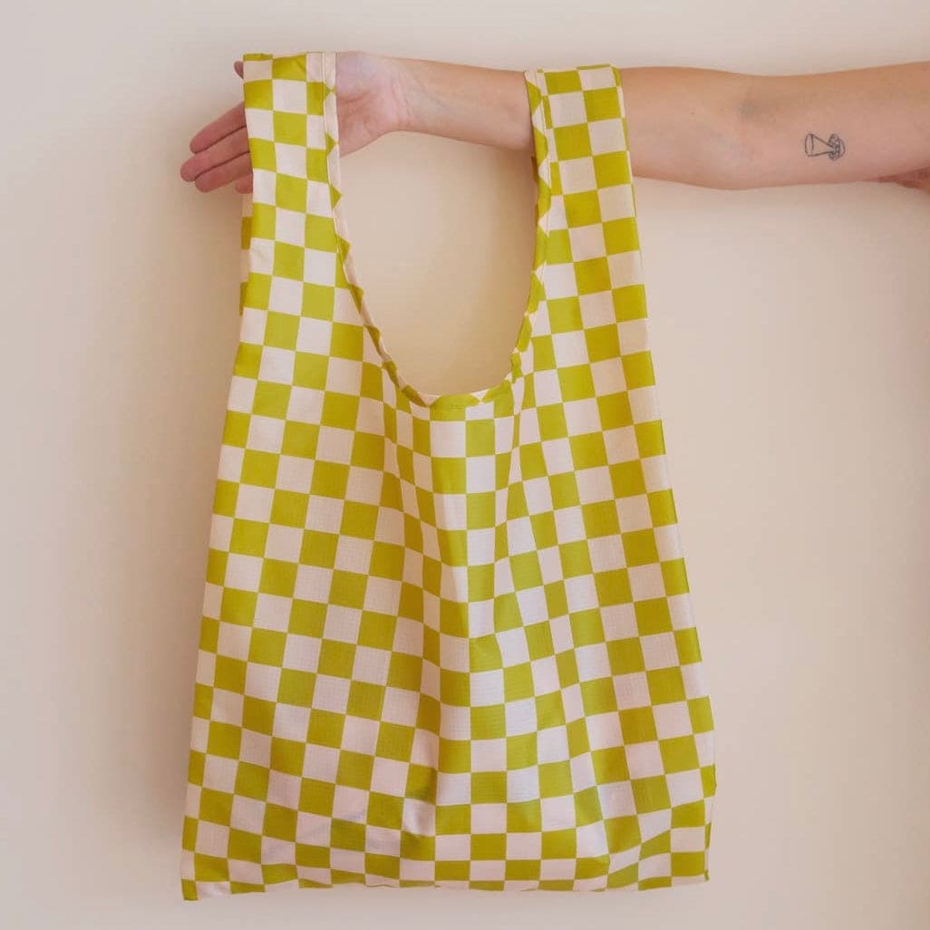 Lime Checker Reusable Bag