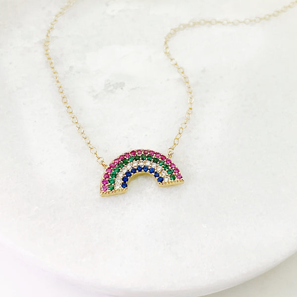 Rainbow Pavé Necklace