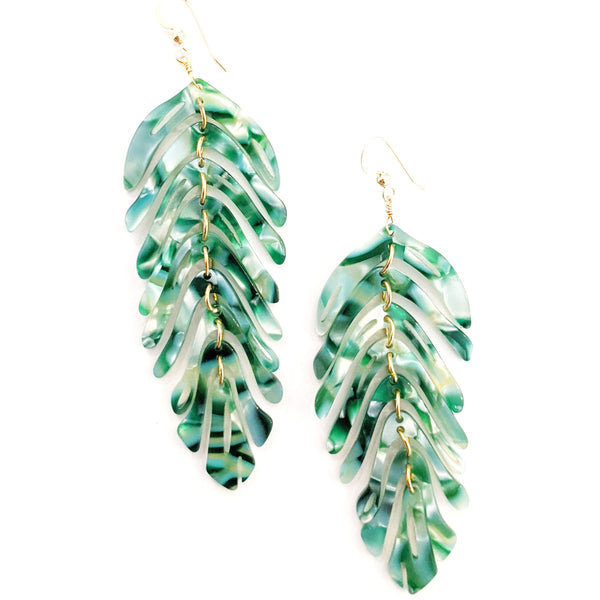 Leaf Earrings-  Fern